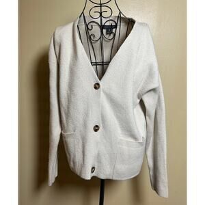 French Connection Off-White V-Neck Cardigan Men’s M